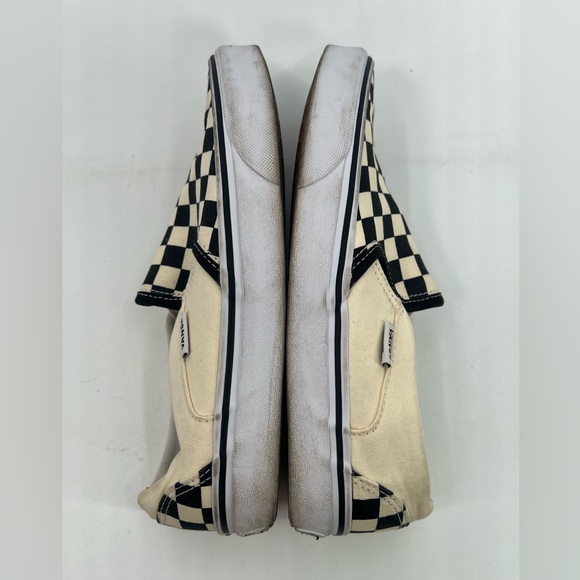 Vans Classic Slip-On Checkerboard Shoe Black and Off White Size 8 Eight - Picture 9 of 11